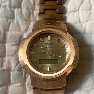 Casio Rose Gold Tone Analog-Digital G-Shock Metal Watch